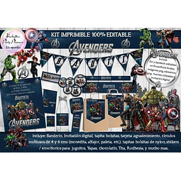 Kit Imprimible Candy Bar Avengers Superheroes 100% Editable