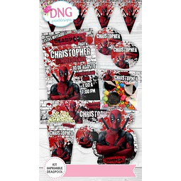 Kit Imprimible Invitaciones Candy Bar Png / Deadpool