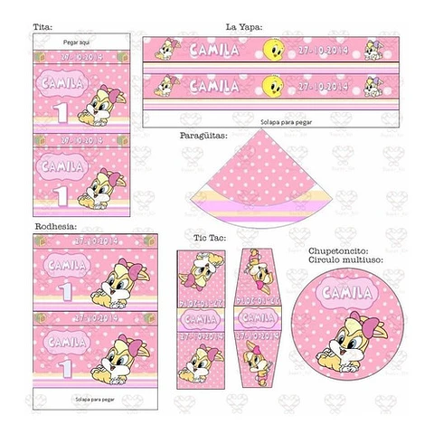 Kit Imprimible Looney Tunes Nena Editable
