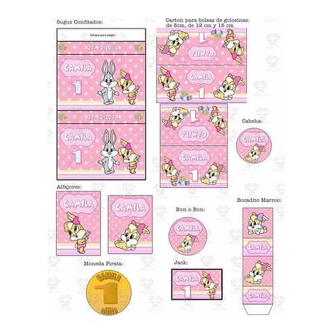 Kit Imprimible Looney Tunes Nena Editable