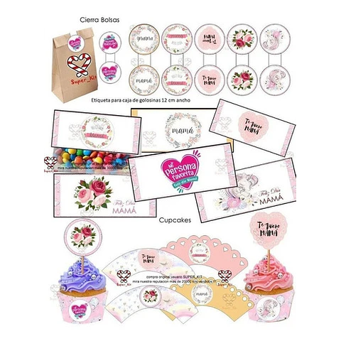 Kit Imprimible Dia De La Madre Editable 3 En 1