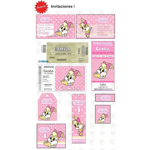 Kit Imprimible Looney Tunes Nena Editable