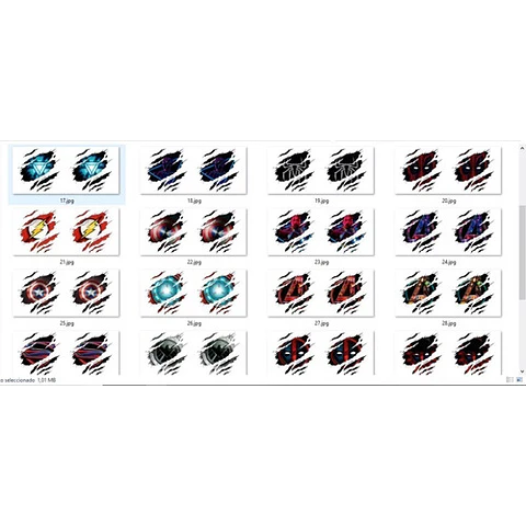 125 Plantillas Sublimación Torsos Tazas Remeras Superhéroes