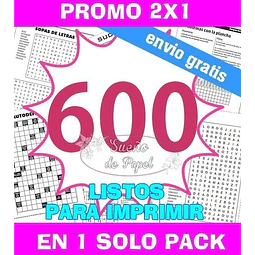 Kit Imprimible Sopa Letras Crucigramas Sudoku