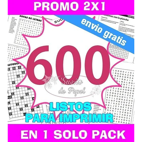 Kit Imprimible Sopa Letras Crucigramas Sudoku