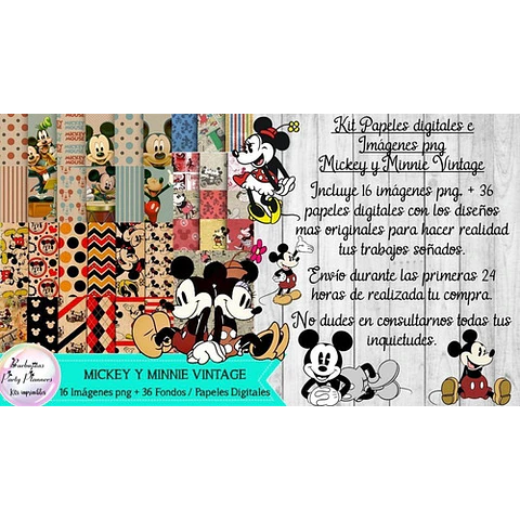 Fondos / Papeles Cliparts Png Mickey Y Minnie Vintage