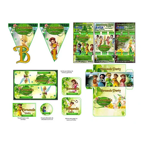 Kit Imprimible Candy Bar Tinker Bell El Mas Completo