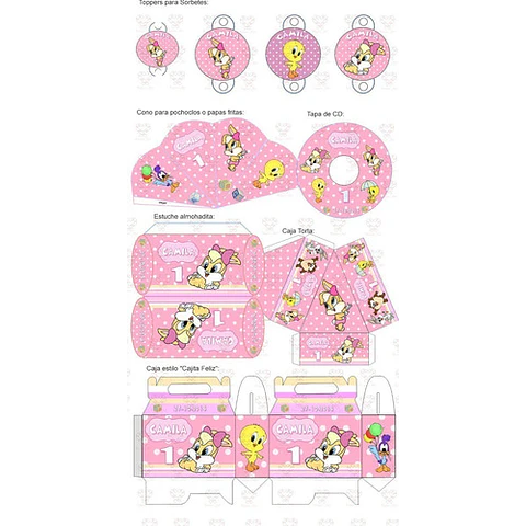 Kit Imprimible Looney Tunes Nena Editable
