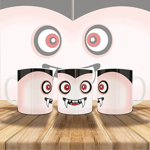 16 Plantillas Sublimación Tazas - Halloween #2 / Editables