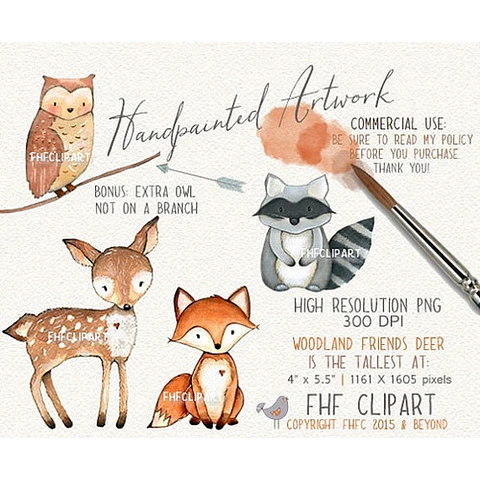 Cliparts Imagenes Png Animales Del Bosque Acuarela Cl9