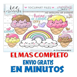 Pack Imágenes Hd Clipart Helados Heladitos Verano Caperuza