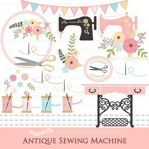 Papeles Y Cliparts Png Digitales Antigua Maquina De Coser M1