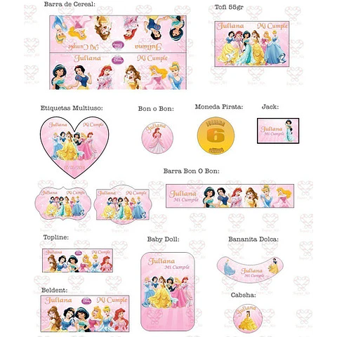 Kit Imprimible Princesas Editable
