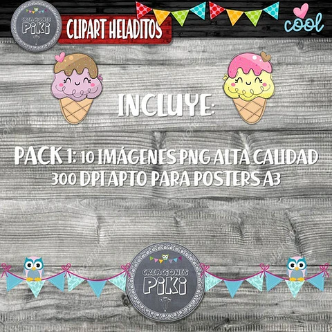 Pack Imágenes Hd Clipart Helados Heladitos Verano Caperuza