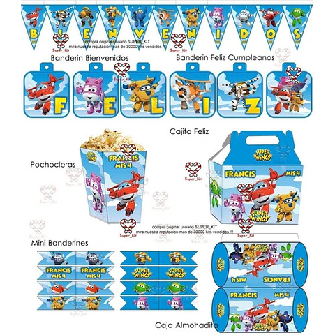 Kit Imprimible Super Wings Editable