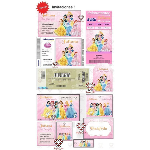 Kit Imprimible Princesas Editable