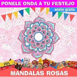 Kit Imprimible Mandala Rosa Editable