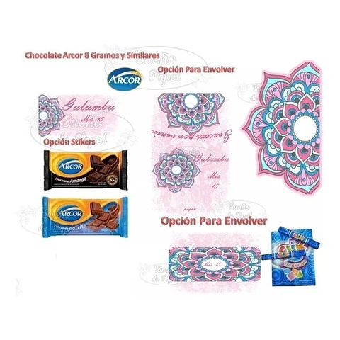 Kit Imprimible Mandala Rosa Editable