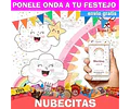 Kit Imprimible Nubecitas Nubes Arco Iris Editable