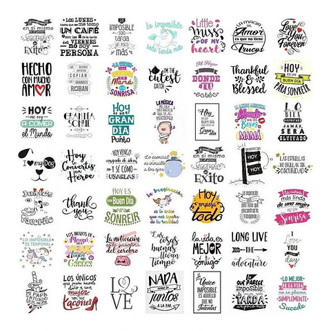 +5000 Vectores Frases Para Sublimación Vinilo Serigrafía Etc