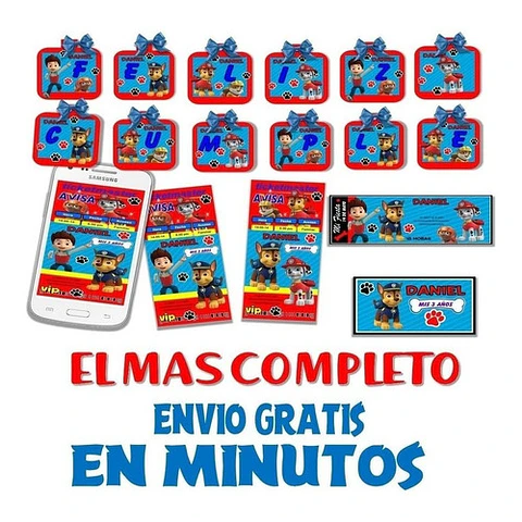 Kit Imprimible Candy Bar Paw Patrol El Mas Completo