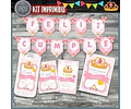 Kit Imprimible Candy Bar Corona Coronita Dorada Full