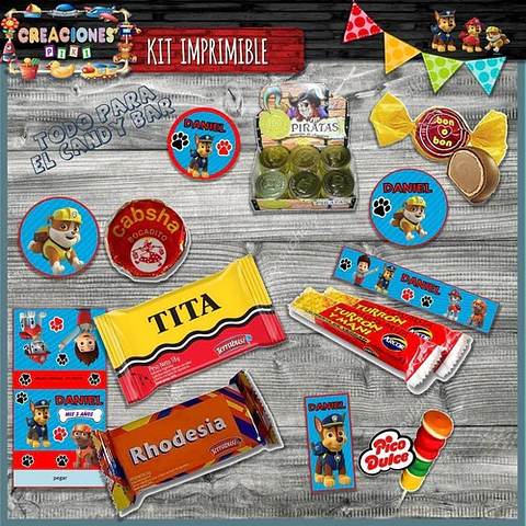 Kit Imprimible Candy Bar Paw Patrol El Mas Completo
