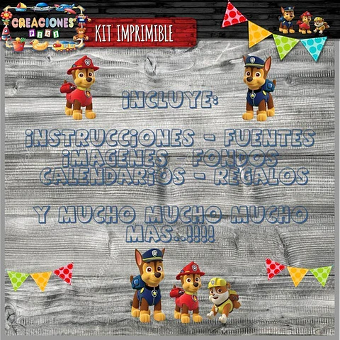 Kit Imprimible Candy Bar Paw Patrol El Mas Completo