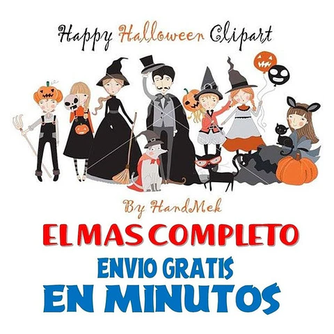 Pack Imagenes Clipart Terror Feliz Halloween + Regalo A1