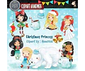 Pack Imagenes Clipart Princesas De Navidad + Regalo A1