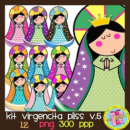 Kit Imprimible Virgencitas Porfi 5 - 12 Img Png
