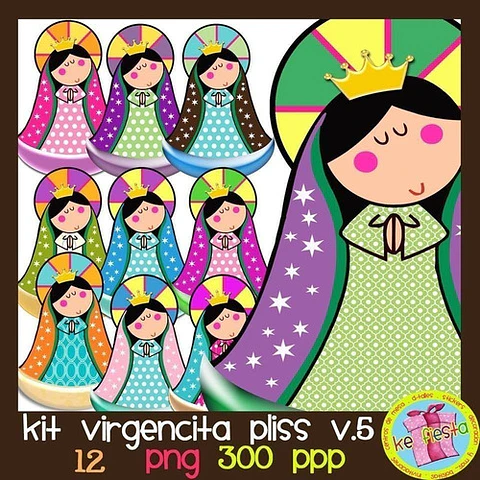 Kit Imprimible Virgencitas Porfi 5 - 12 Img Png