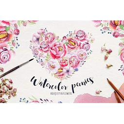 Cliparts Png Corazon Flores Acuarela Watercolor Pa73