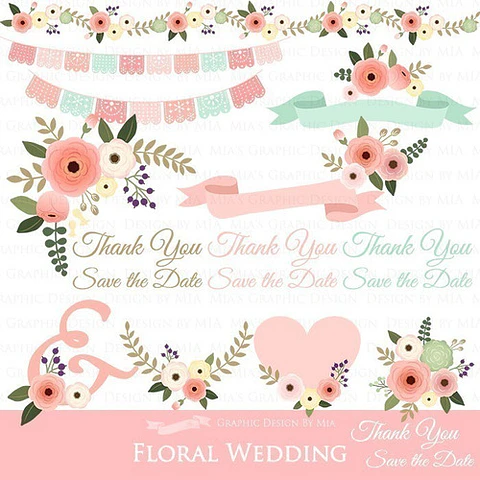 Cliparts Png Y Papeles Digitales Casamiento Floral Rosa M24