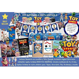Kit Imprimible Toy Story 4 Editable + Props + Imagenes
