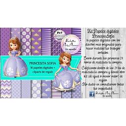 Papeles Fondos Digitales Princesita Sofia Kit Imprimible