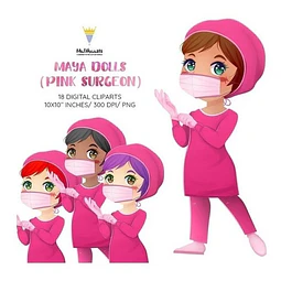 Cliparts Imagenes Png Medica Doctora Barbijo Rosa M39