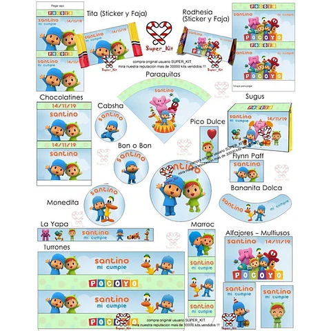 Kit Imprimible Pocoyo Y Nina Editable