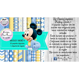 Papeles Fondos Digitales Mickey Bebe 4 Kit Imprimible