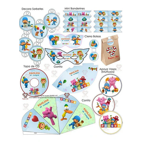 Kit Imprimible Pocoyo Y Nina Editable