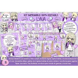 Kit Imprimible Candy Bar Lyna Youtuber 100% Editable