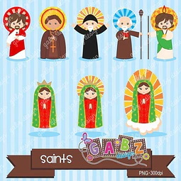 Kit Imprimible Santitos 1 - 22 Imagenes Png