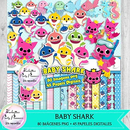 Papeles Digitales Y Cliparts Png Baby Shark Kit Imprimible