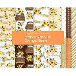 Cliparts Png Y Papeles Digitales Casamiento Floral M10