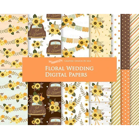 Cliparts Png Y Papeles Digitales Casamiento Floral M10