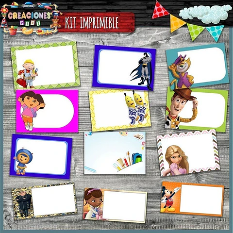 Kit Imprimible Vuelta Al Cole Etiquetas Escuela Colegio Full