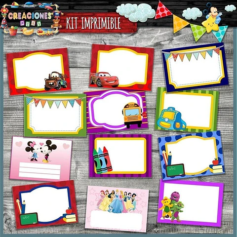 Kit Imprimible Vuelta Al Cole Etiquetas Escuela Colegio Full