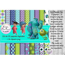 Papeles Y Cliparts Monster Inc Kit Imprimible