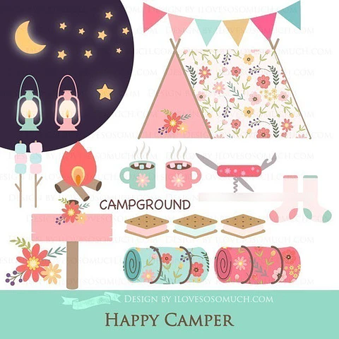 Cliparts Png Papeles Digitales Campamento Carpa Guitarra M6