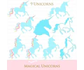 Cliparts Png Y Papeles Digitales Unicornios Celestes M23
